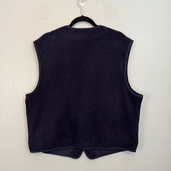 Vintage 90s Burberrys Vest Mens 8 Navy Blue V Neck Sleeveless Button Wool Blend - Picture 2 of 12